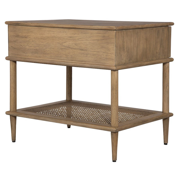 Uttermost Coast Tattan Cane Side Table, Soft Oak Stain
