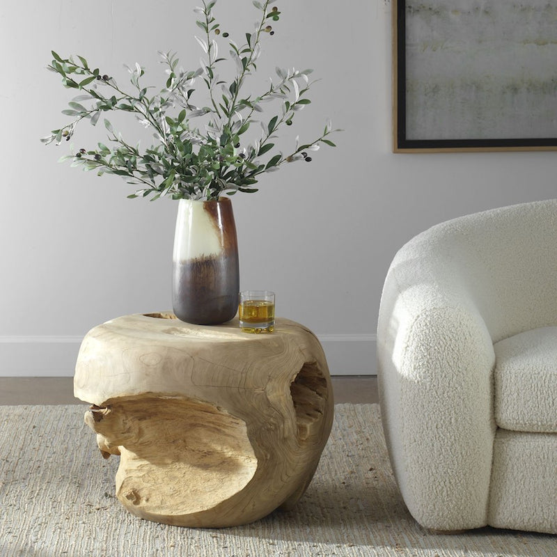 Uttermost Sola Handcrafted Side Table, Bleached Teak - 22925