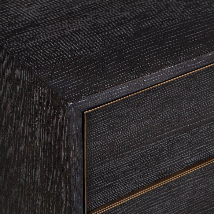 Uttermost Besos 4 Drawer Chest, Walnut/Oak/Brass