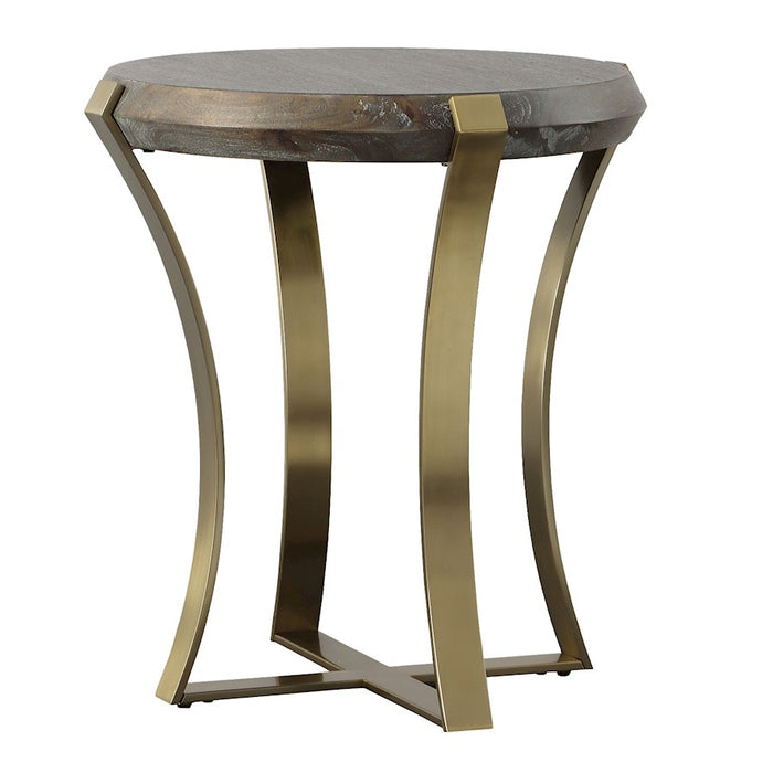 Uttermost Unite Leg Wood Side Table, Plated Brushed Brass - 22940