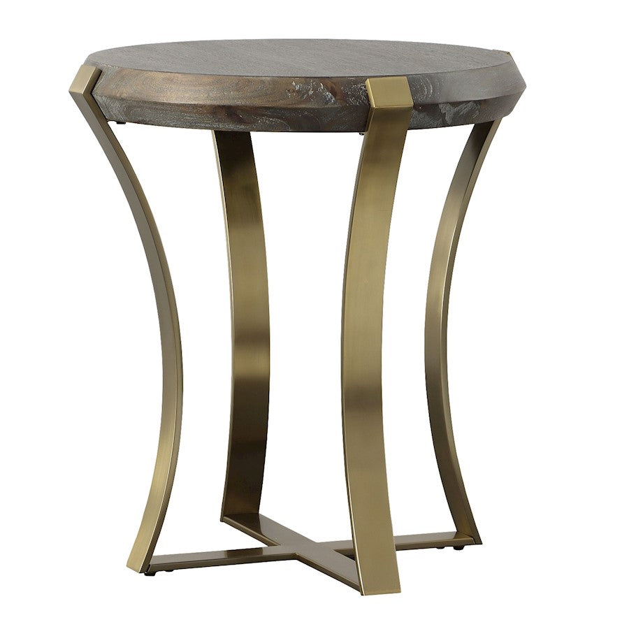 Uttermost Unite Leg Wood Side Table, Plated Brushed Brass - 22940