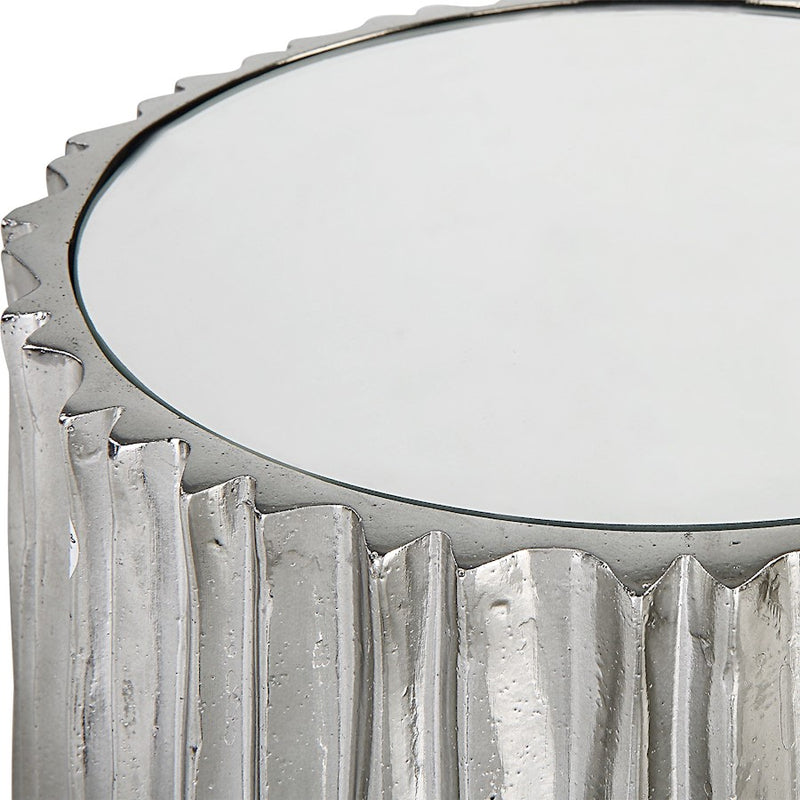 Uttermost Echo Modern Drink Table, Polished Dark Nickel