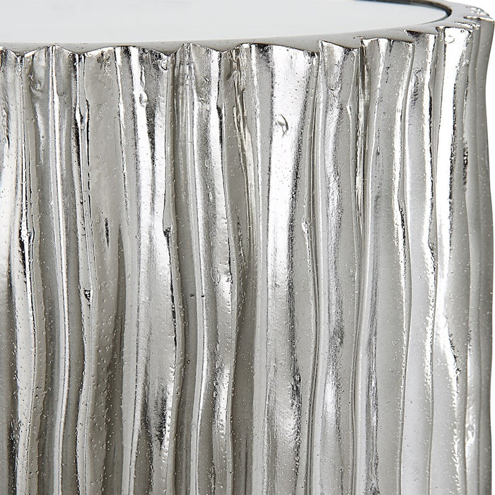 Uttermost Echo Modern Drink Table, Polished Dark Nickel