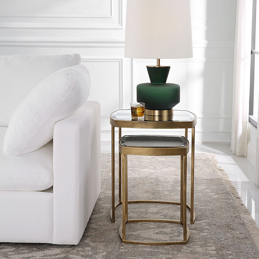 Uttermost Vista Nesting Tables, Set Of 2, Antique Gold - 22957