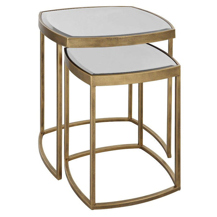Uttermost Vista Nesting Tables, Set Of 2, Antique Gold