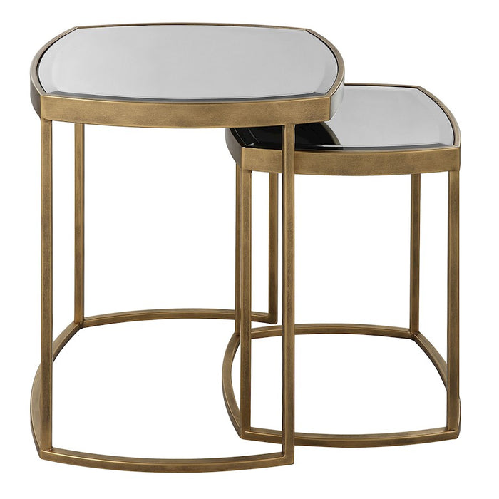 Uttermost Vista Nesting Tables, Set Of 2, Antique Gold