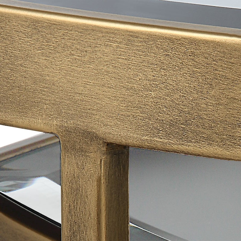 Uttermost Vista Nesting Tables, Set Of 2, Antique Gold