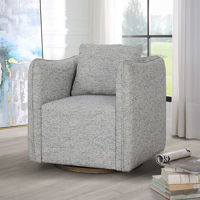 Uttermost Corben Swivel Chair, Weathered Gray/Blue/White - 23820