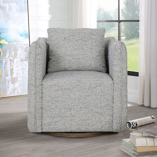 Uttermost Corben Swivel Chair, Weathered Gray/Blue/White