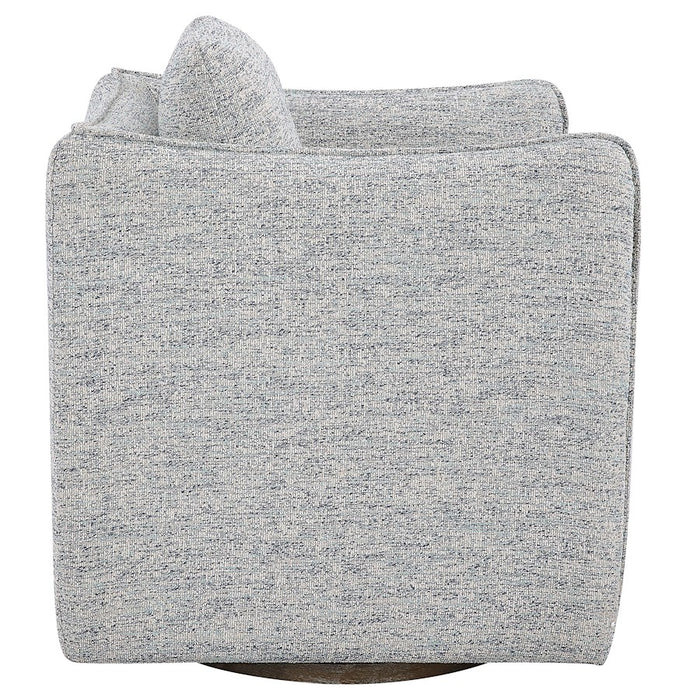 Uttermost Corben Swivel Chair, Weathered Gray/Blue/White