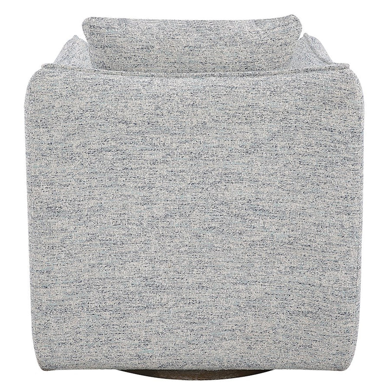Uttermost Corben Swivel Chair, Weathered Gray/Blue/White