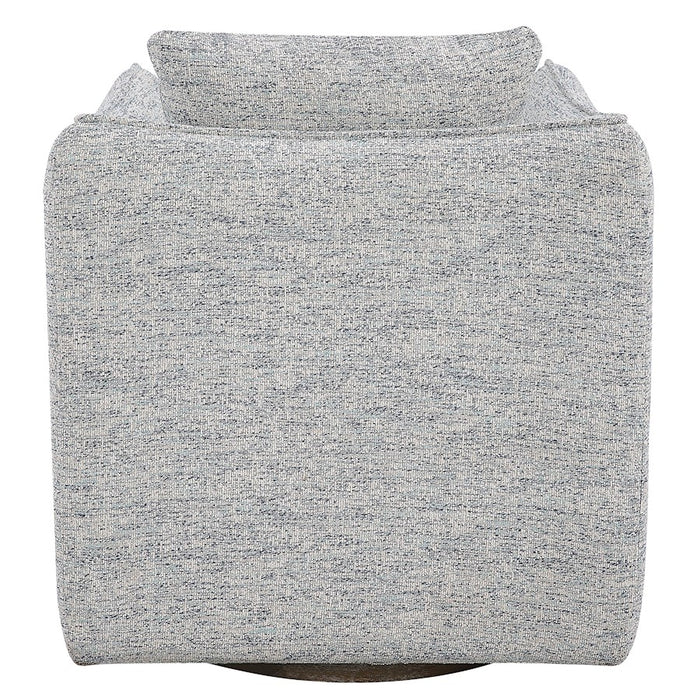 Uttermost Corben Swivel Chair, Weathered Gray/Blue/White