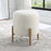 Uttermost Arles Ottoman, Brushed Brass/White Faux - 23821