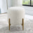 Uttermost Arles Ottoman, Brushed Brass/White Faux