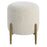 Uttermost Arles Ottoman, Brushed Brass/White Faux