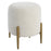 Uttermost Arles Ottoman, Brushed Brass/White Faux