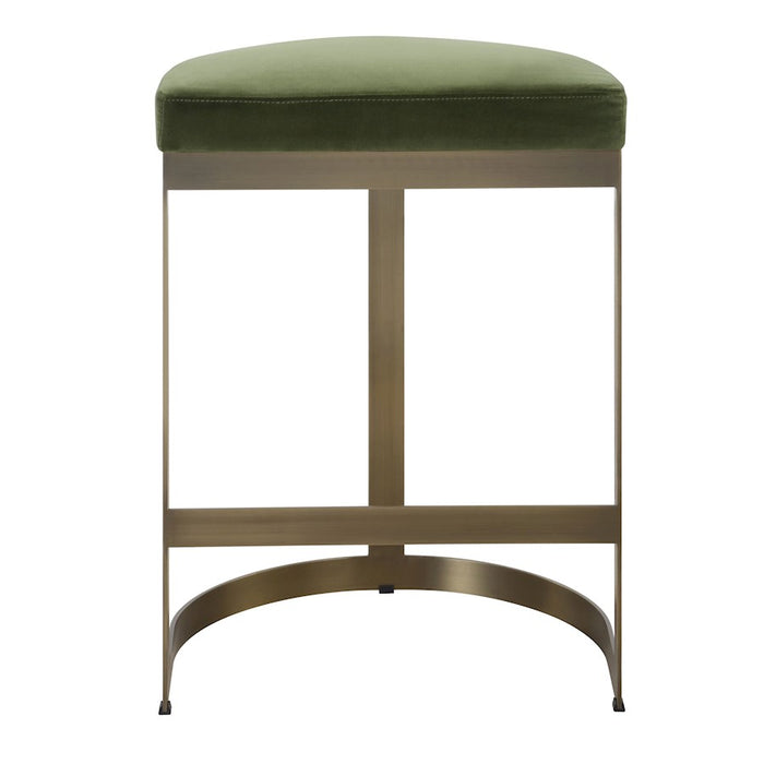 Uttermost Ivanna Moss Counter Stool, Brushed Brass