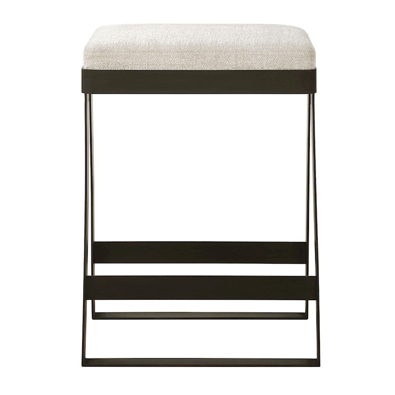 Uttermost Hover Iron Counter Stool, Aged Black