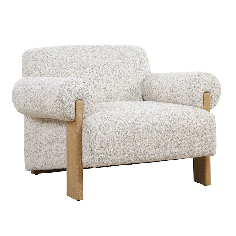 Uttermost Juncture Upholstered Accent Chair,Solid Oak - 23901