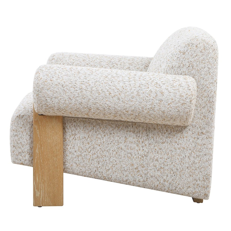 Uttermost Juncture Upholstered Accent Chair,Solid Oak