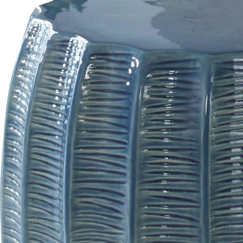 Uttermost Harbor Garden Stool, Aqua Blue Glaze
