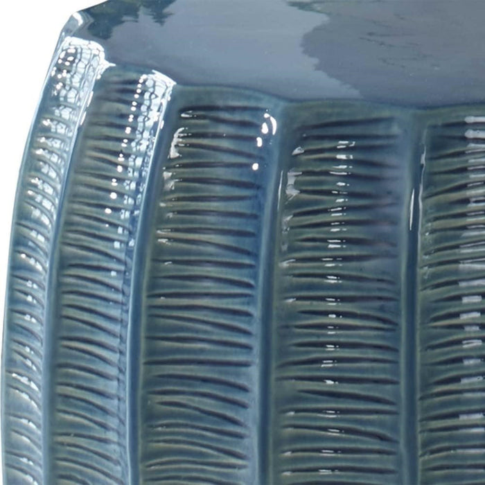 Uttermost Harbor Garden Stool, Aqua Blue Glaze