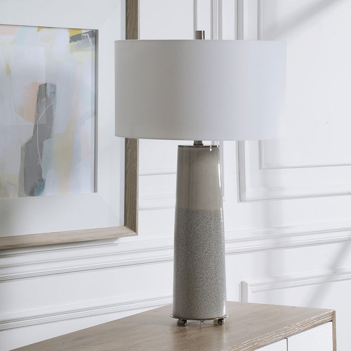 Uttermost Abdel Grey Glaze 1 Light Table Lamp, Gunmetal Plated