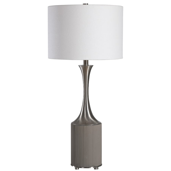 Uttermost Pitman Industrial 1 Light Table Lamp, Brushed Nickel Plated