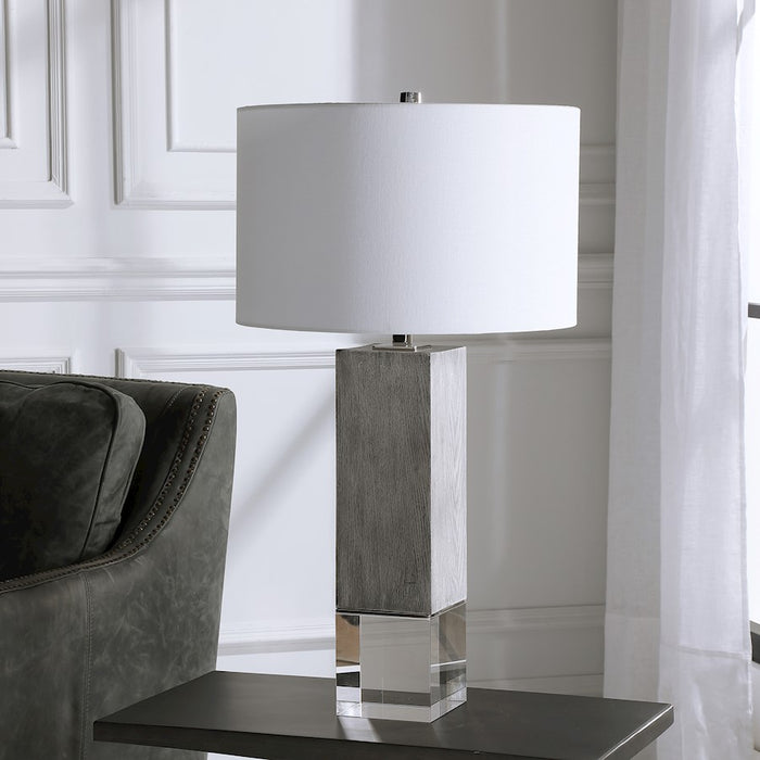 Uttermost Cordata Modern Lodge Table Lamp, Grey/Polished Nickel Plated