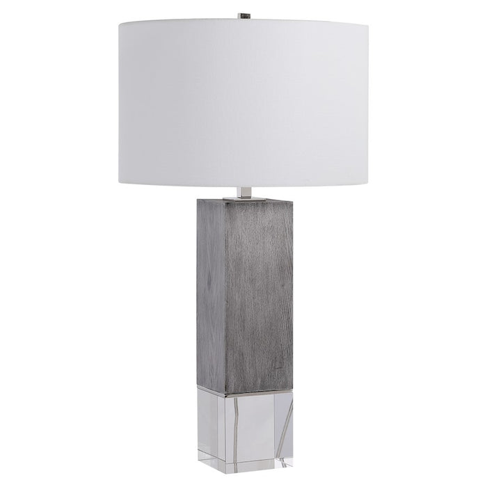 Uttermost Cordata Modern Lodge Table Lamp, Grey/Polished Nickel Plated