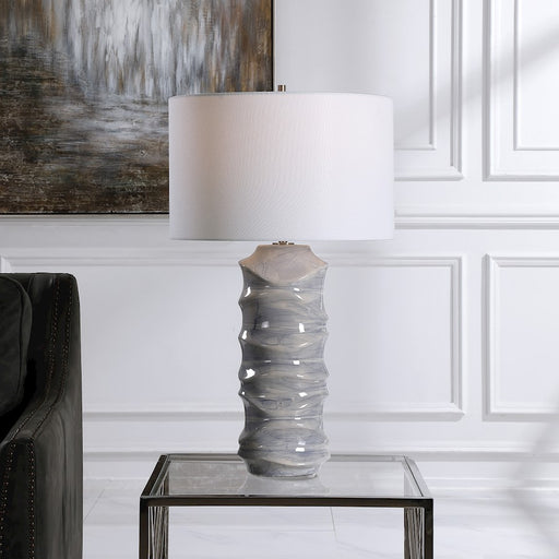 Uttermost Waves Blue & White 1 Light Table Lamp, Blue
