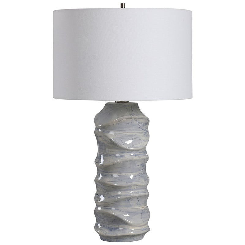Uttermost Waves Blue & White 1 Light Table Lamp, Blue