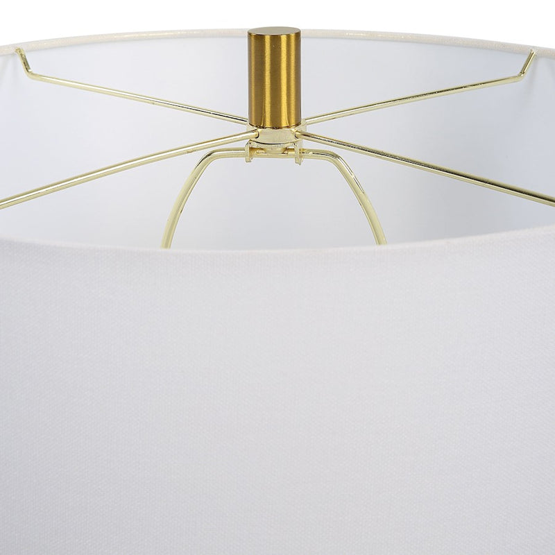 Uttermost Gourd Table Lamp, Green/Brass