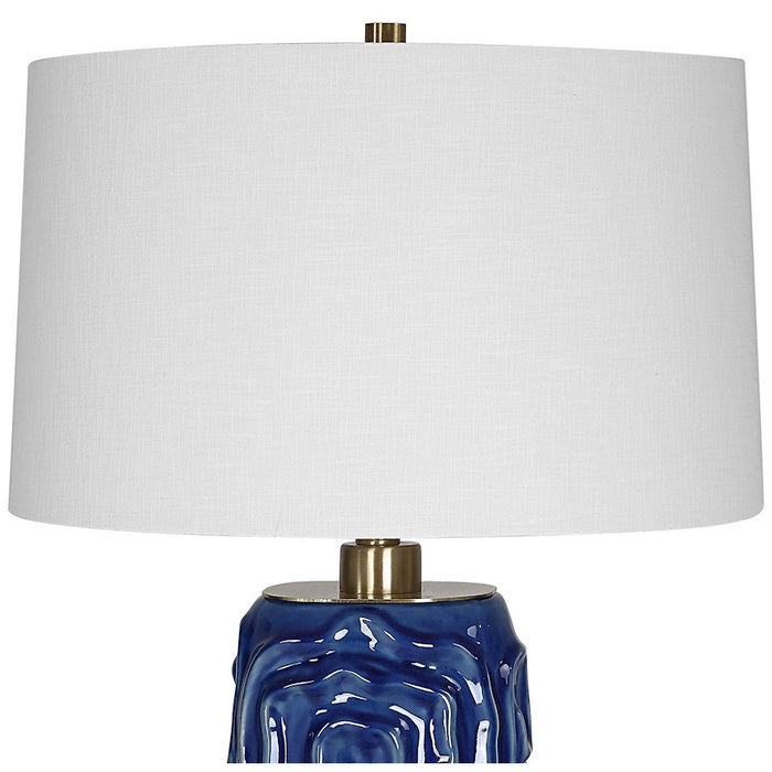 Uttermost Zade Table Lamp, Blue/Brass