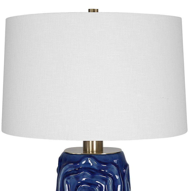 Uttermost Zade Table Lamp, Blue/Brass