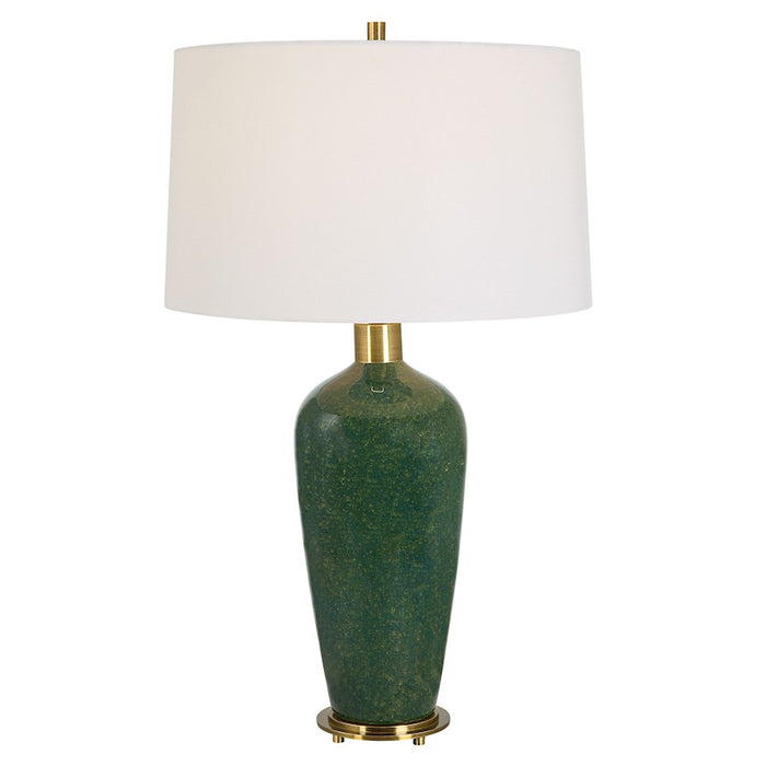 Uttermost Verdell Table Lamp, Dark Mossy Green/Brass - 30226