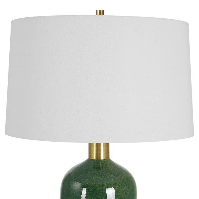 Uttermost Verdell Table Lamp, Dark Mossy Green/Brass