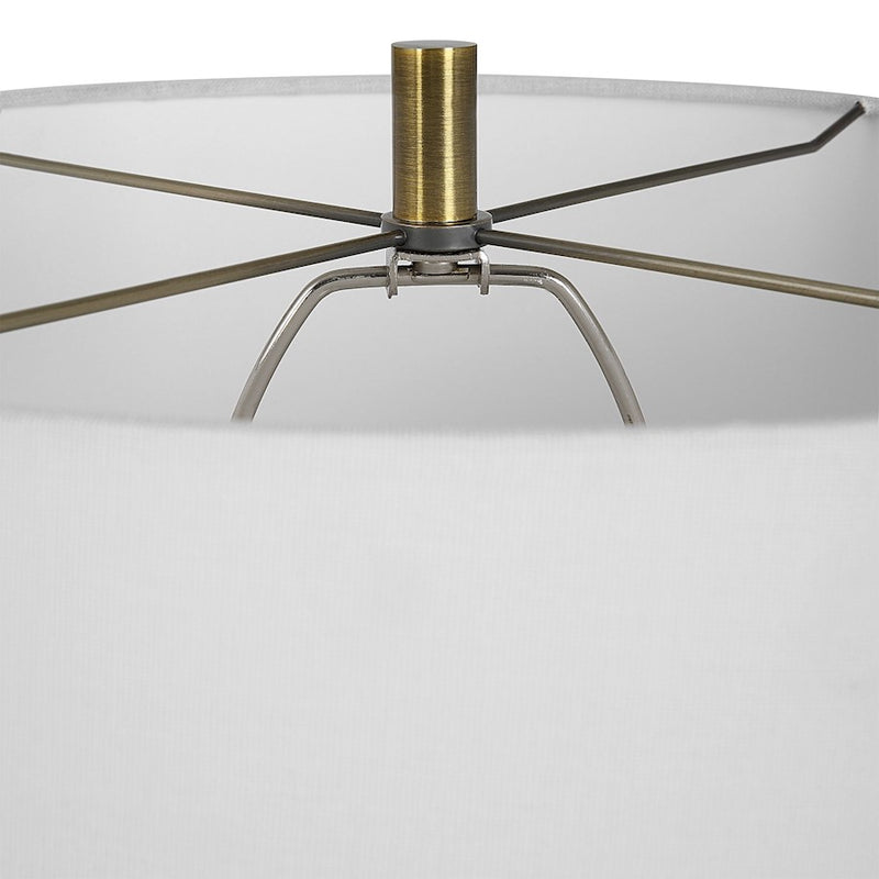 Uttermost Verdell Table Lamp, Dark Mossy Green/Brass