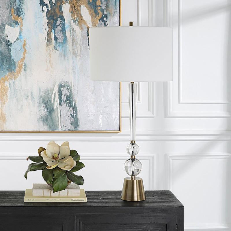 Uttermost Annily Crystal Table Lamp, Brass