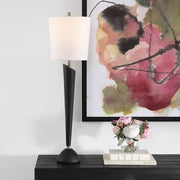 Uttermost Cypher Modern Buffet Lamp, Brass/White - 30234-1