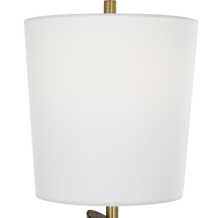 Uttermost Cypher Modern Buffet Lamp, Brass/White