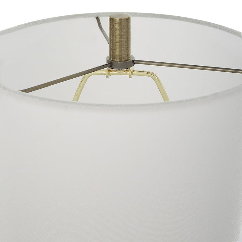 Uttermost Cypher Modern Buffet Lamp, Brass/White