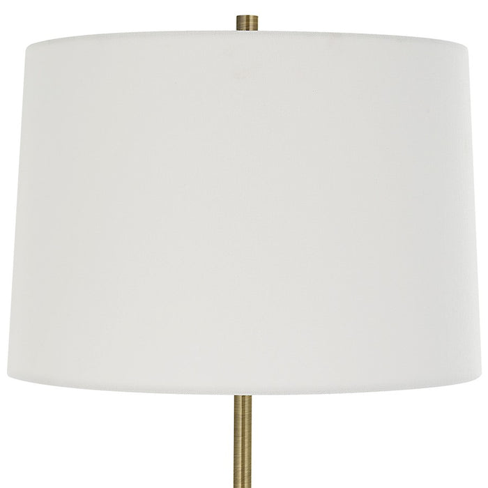 Uttermost Annora Glossy Table Lamp, Glossy White/Brass