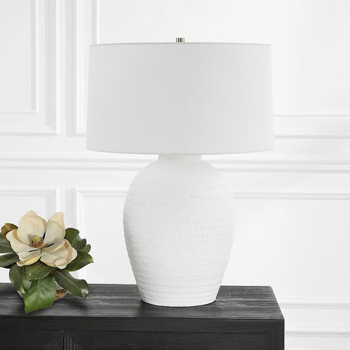 Uttermost Reyna Chalk Table Lamp, Chalk White/Nickel