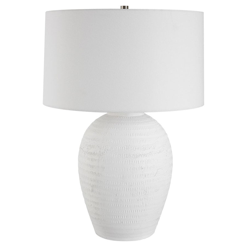 Uttermost Reyna Chalk Table Lamp, Chalk White/Nickel