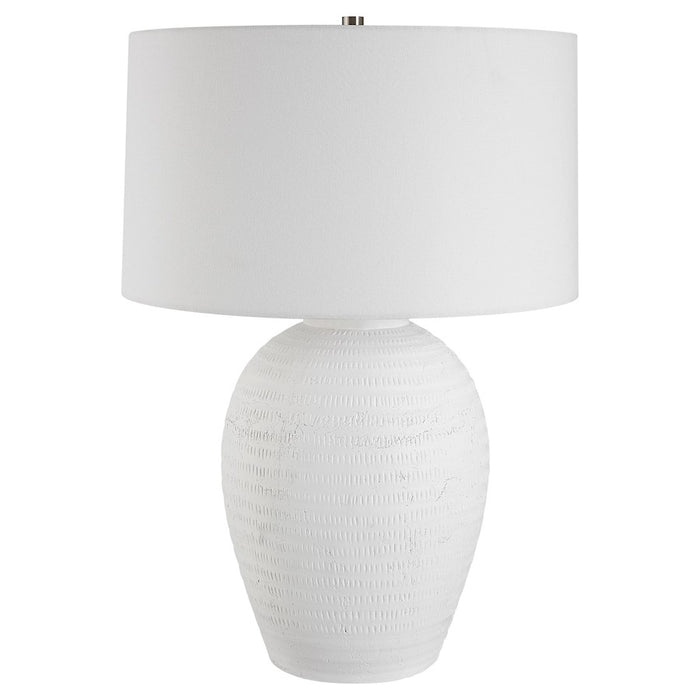 Uttermost Reyna Chalk Table Lamp, Chalk White/Nickel