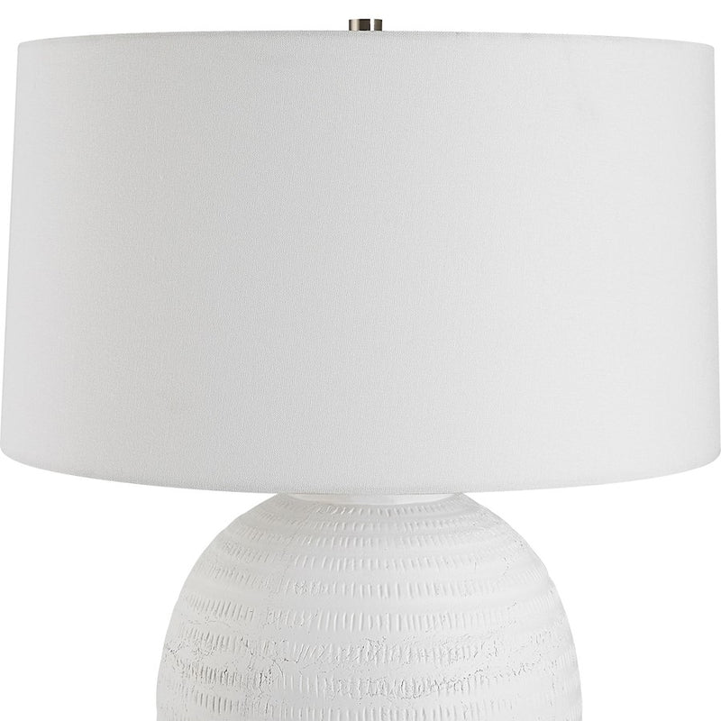 Uttermost Reyna Chalk Table Lamp, Chalk White/Nickel