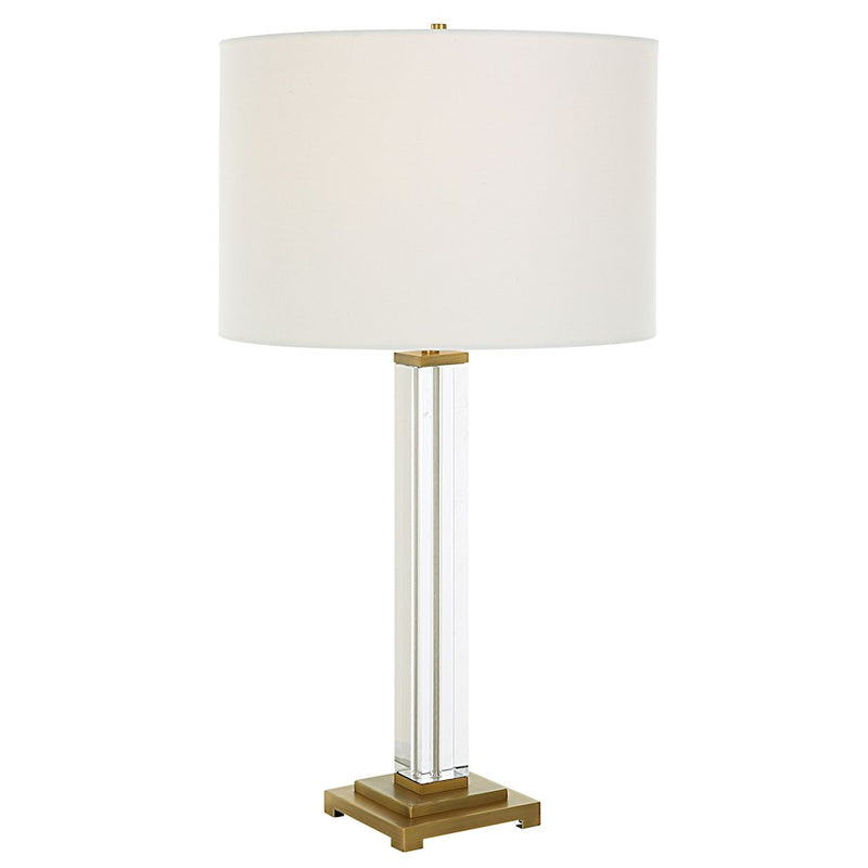 Uttermost Crystal Column Table Lamp, Brass - 30237