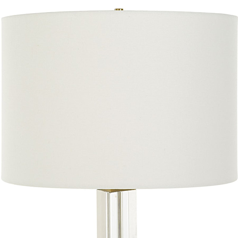 Uttermost Crystal Column Table Lamp, Brass