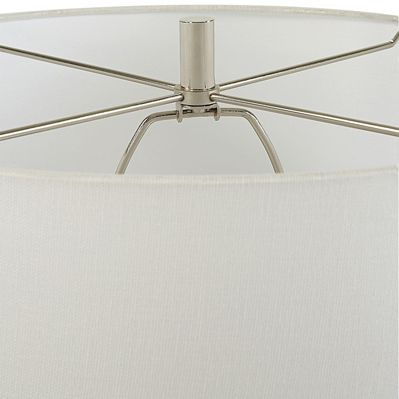 Uttermost Twisted Swirl White Table Lamp, Chalk White/Nickel